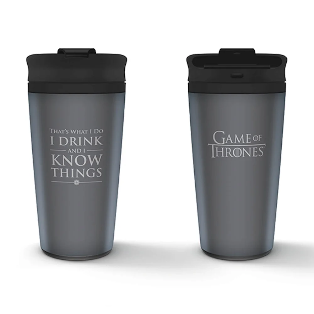 Game of Thrones (I Drink And I Know Things) Metal Travel Mug Afbeelding 1
