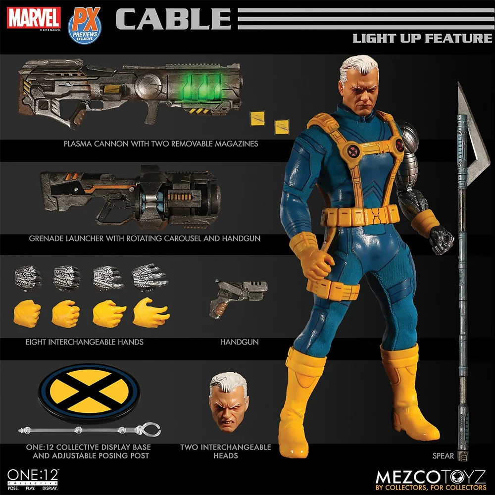 Mezco One:12 Collective Marvel Comics Figure - Cable (1990s Costume Version) Afbeelding 1