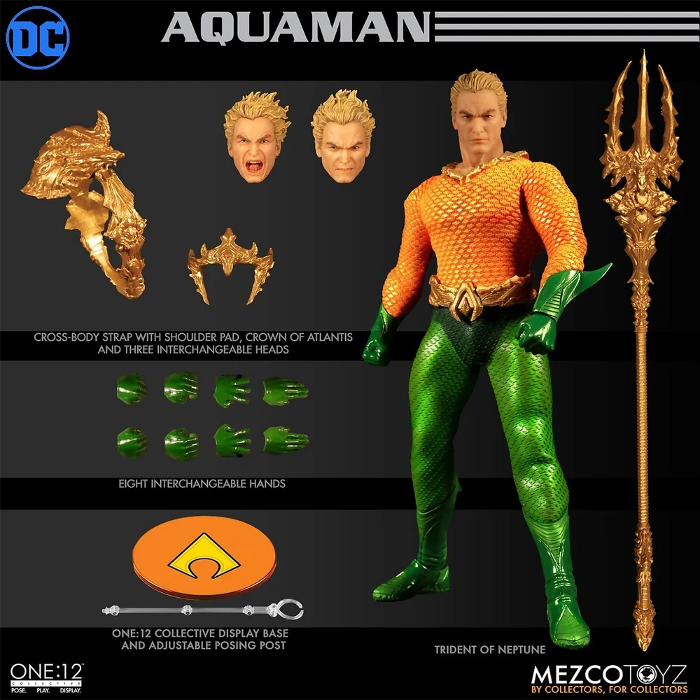Mezco One:12 Collective DC Comics Aquaman Classic Comic Action Figure Afbeelding 1