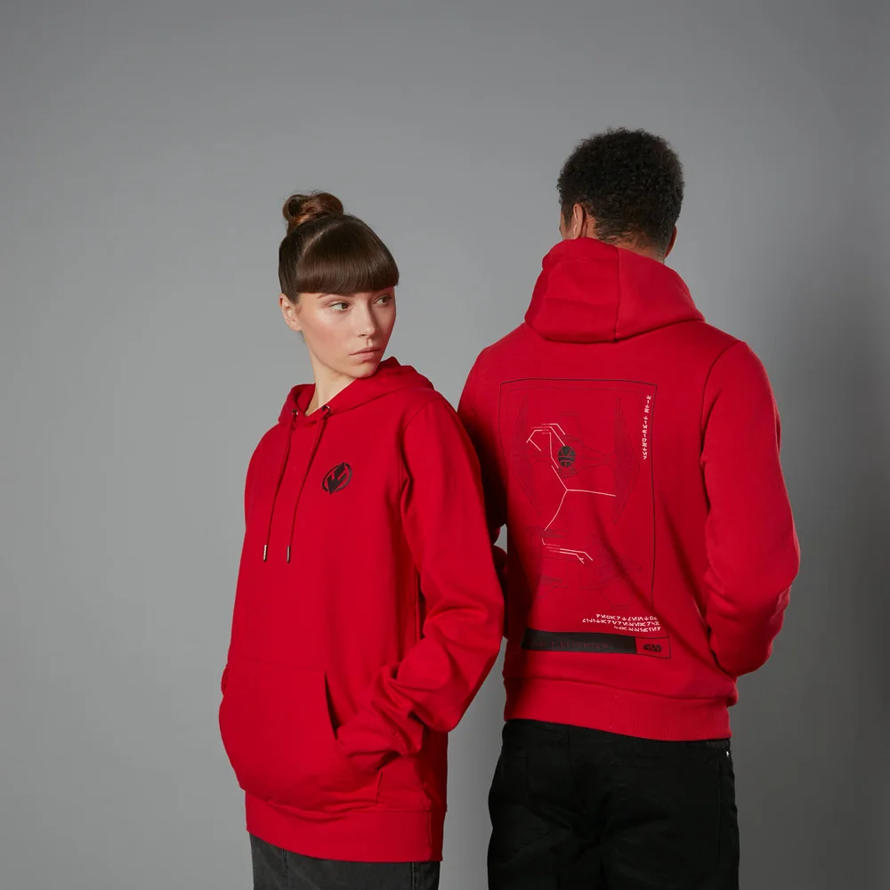 The Rise of Skywalker Tie Fighter Schematic Hoodie - Red - S Afbeelding 1