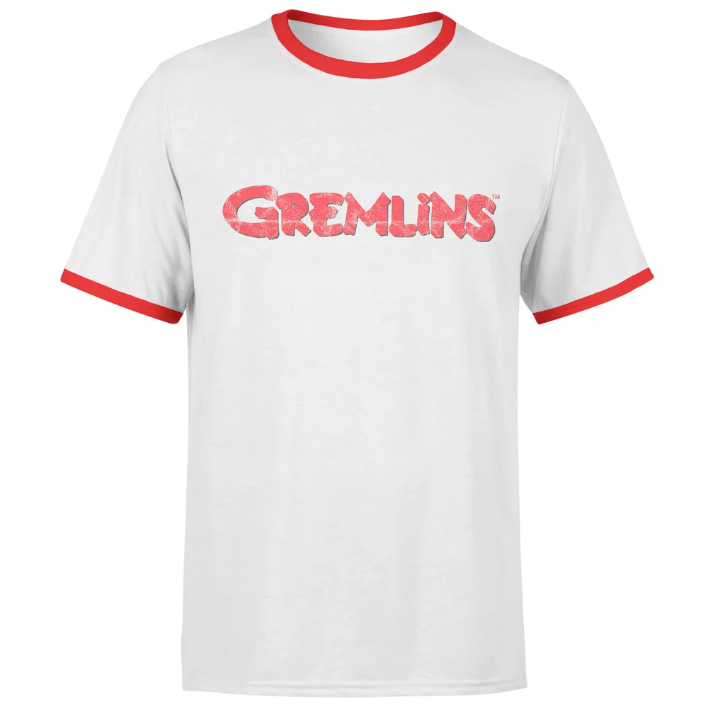 Gremlins Retro Logo T-Shirt - White/Red Ringer - S Afbeelding 1