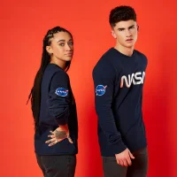 NASA Metallic Logo Unisex Sweatshirt - Navy - undefined undefined