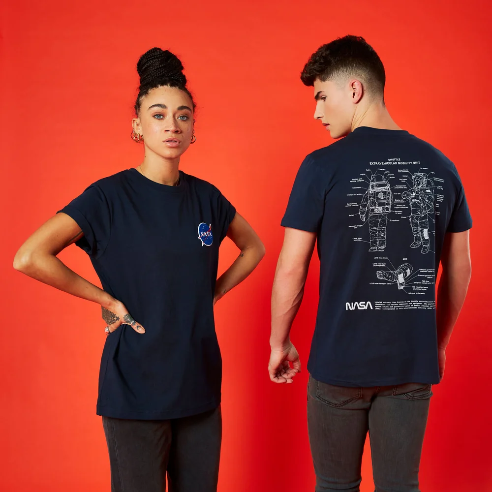 NASA Suit Up Unisex T-Shirt - Navy - S Afbeelding 1