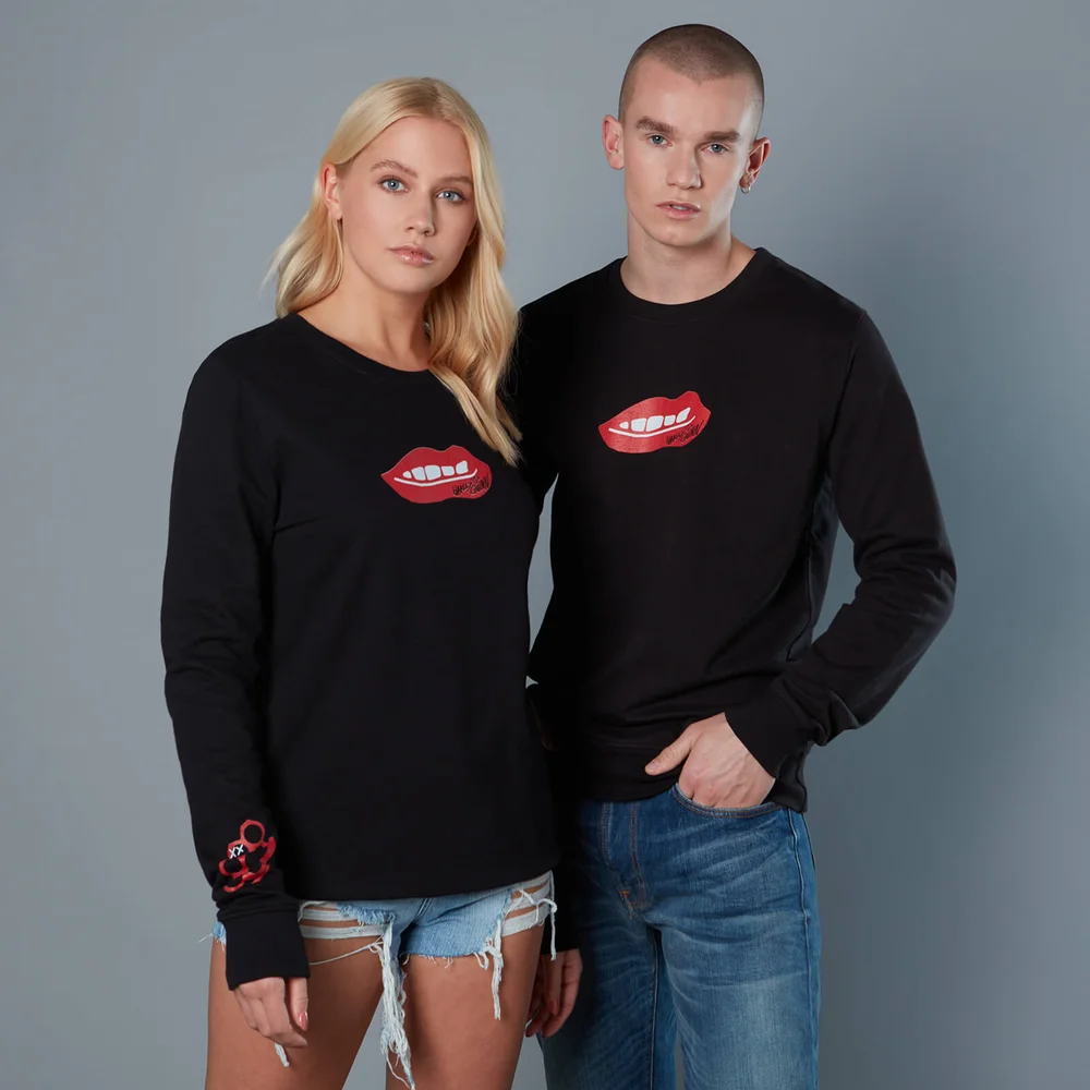 Red Lips And Knuckleduster Unisex Birds of Prey Sweatshirt - Black - S Afbeelding 1