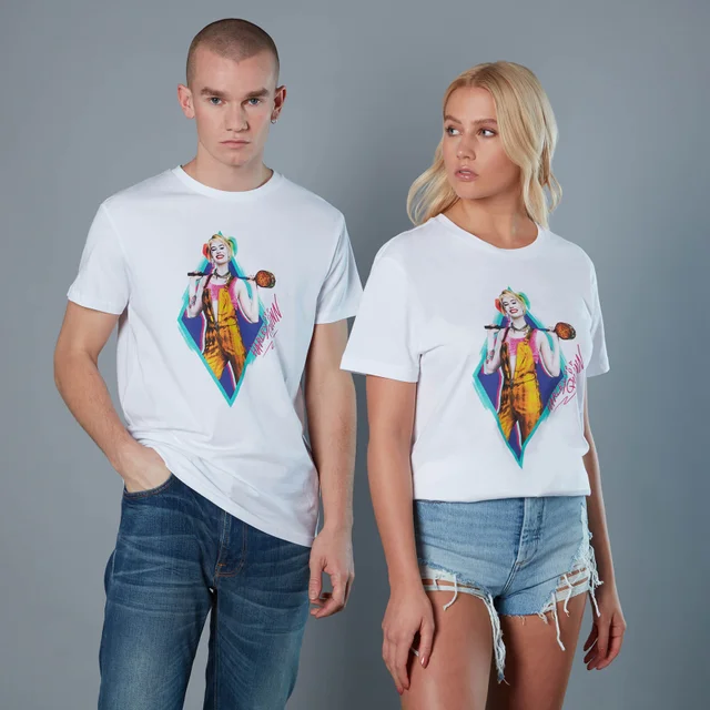 Harley Quinn en Wooden Mallet Unisex Birds of Prey T-Shirt - Wit