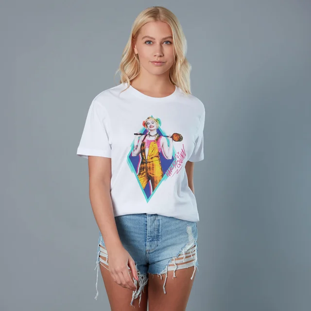 Harley Quinn en Wooden Mallet Unisex Birds of Prey T-Shirt - Wit