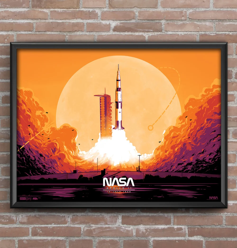 Vibrant Apollo 11 Launch Screen Print Afbeelding 1
