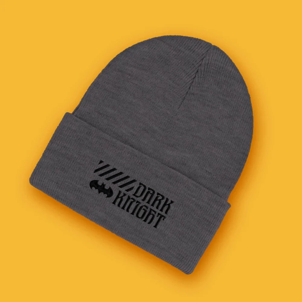 Dark Knight Embroidered Logo Beanie - Black Afbeelding 1