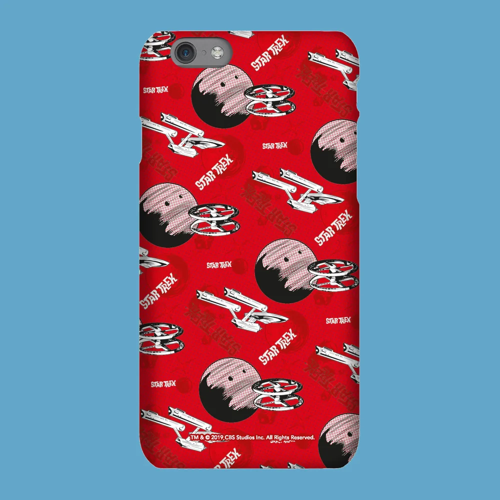 Red Retro Star Trek Phone Case for iPhone and Android - iPhone 5/5s - Snap case - mat Afbeelding 1
