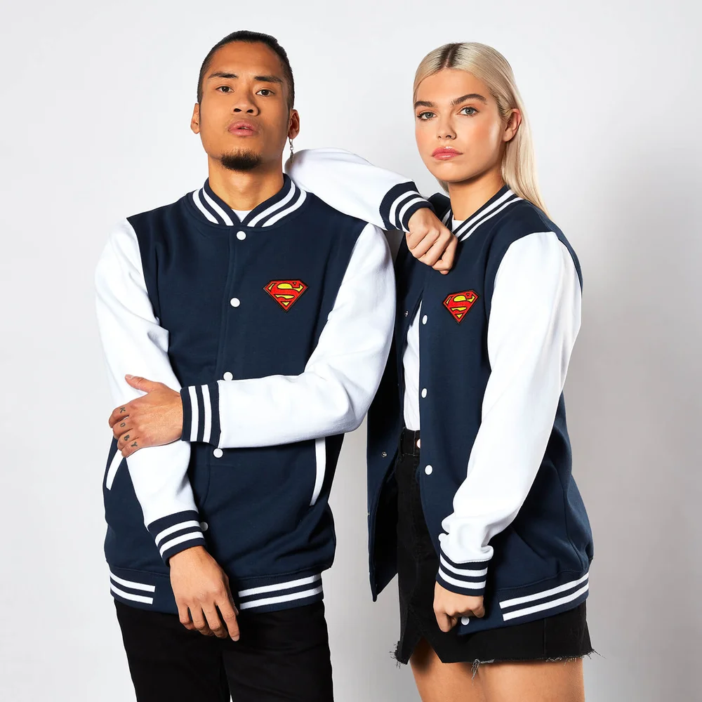 DC Comics Superman Varsity Jacket - Navy / White - S Afbeelding 1