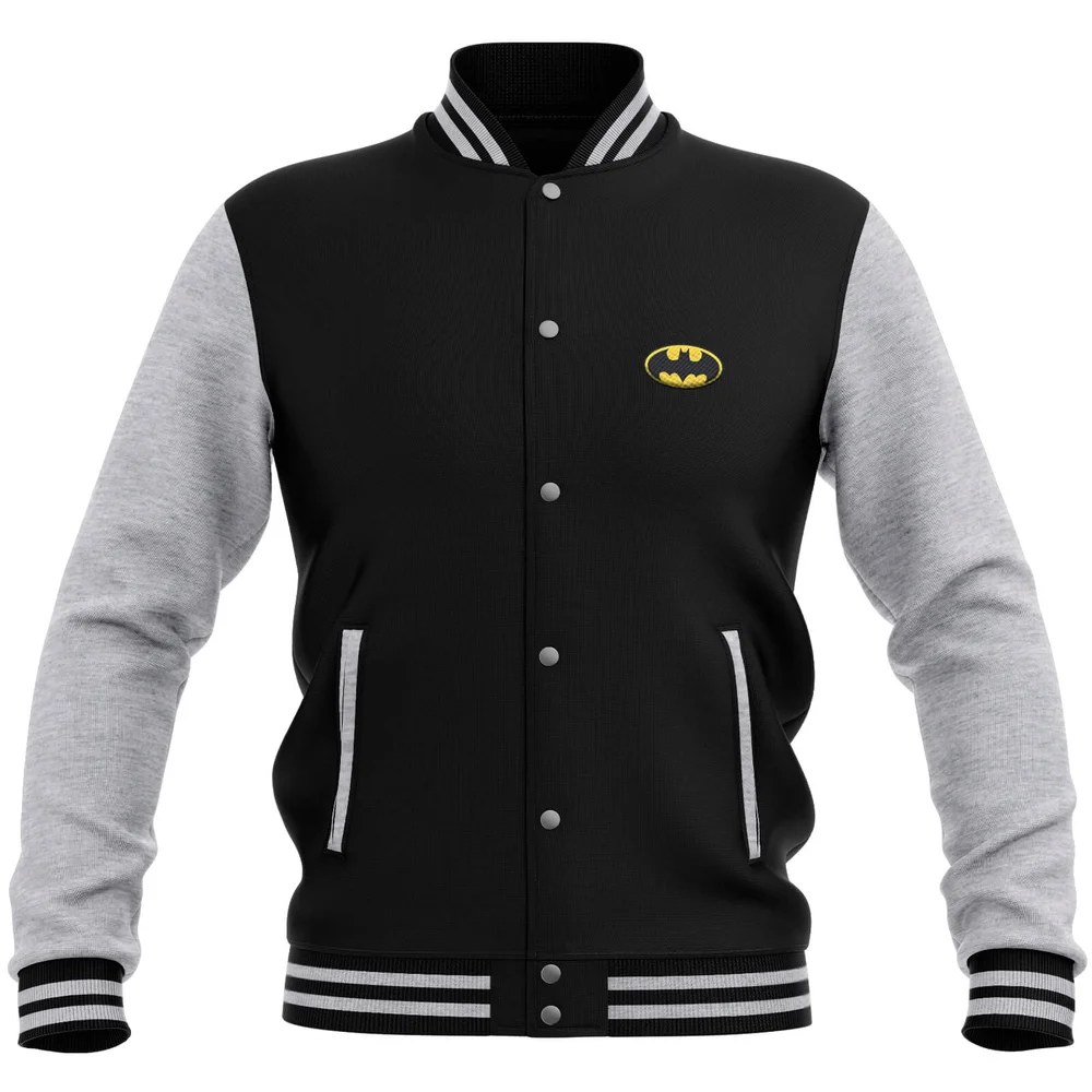 DC Comics Batman Varsity Jacket - Black / Grey - S - Black / Grey Afbeelding 1