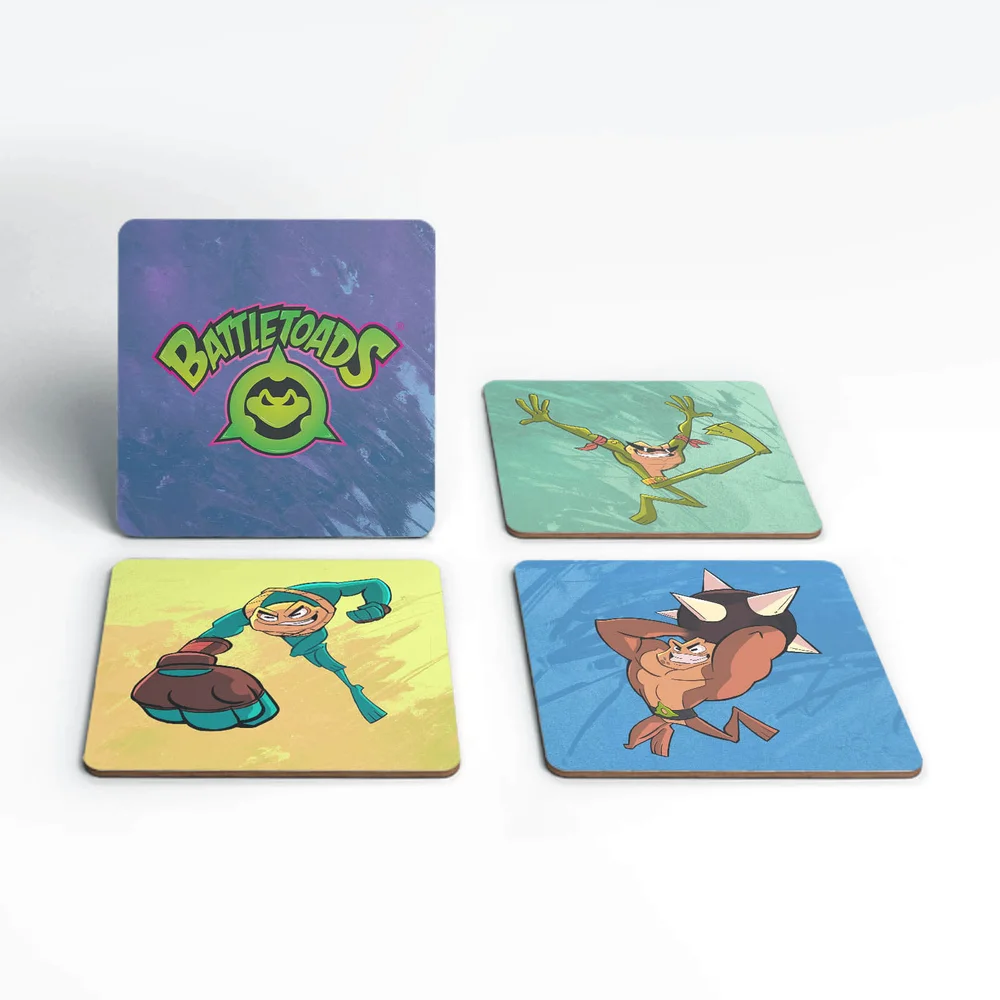 Battletoads Rash Pimple Zitz Square Coaster Set Afbeelding 1