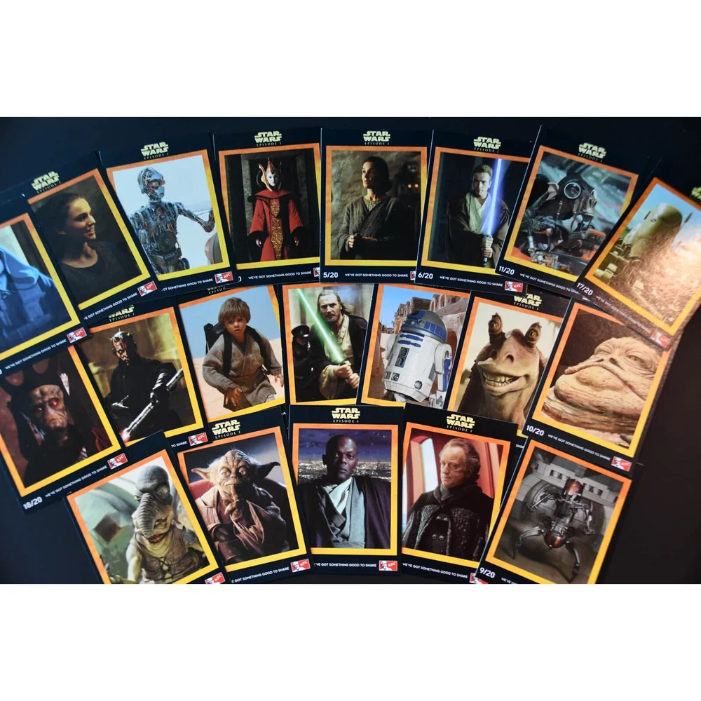 Star Wars: Episode 1 - The Phantom Menace (1999) Vintage Trading Cards - Complete Set of 20 Afbeelding 1