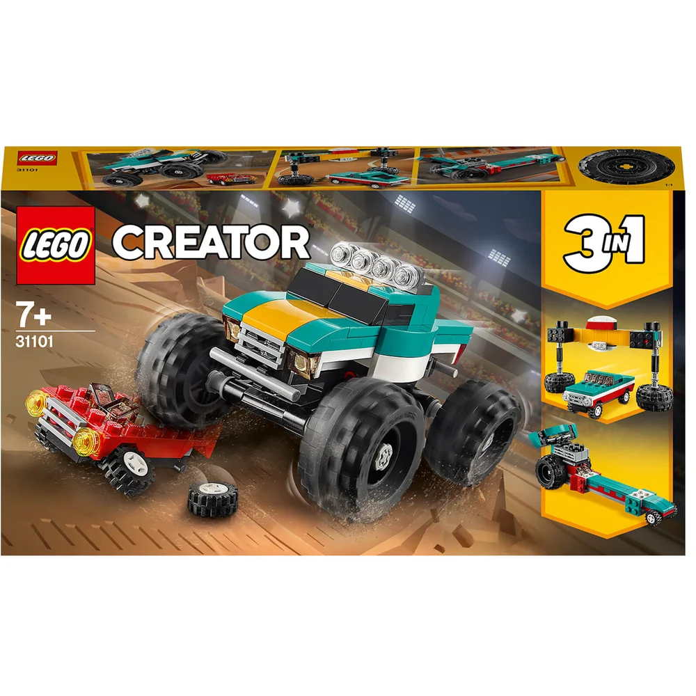 LEGO Creator: 3in1 Monster Truck sloopauto Speelgoed (31101) Afbeelding 1