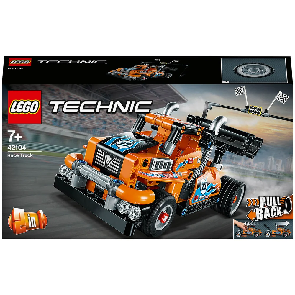 LEGO Technic: Race Truck Toy 2in1 Pull-Back Motor Set (42104) Afbeelding 1