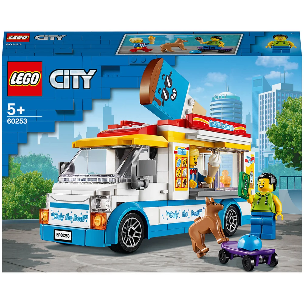 LEGO 60253 City Geweldige Voertuigen Ijswagen Creatief Speelgoed met Skater en Hondfiguur, voor Kinderen vanaf 5+ Jaar Afbeelding 1