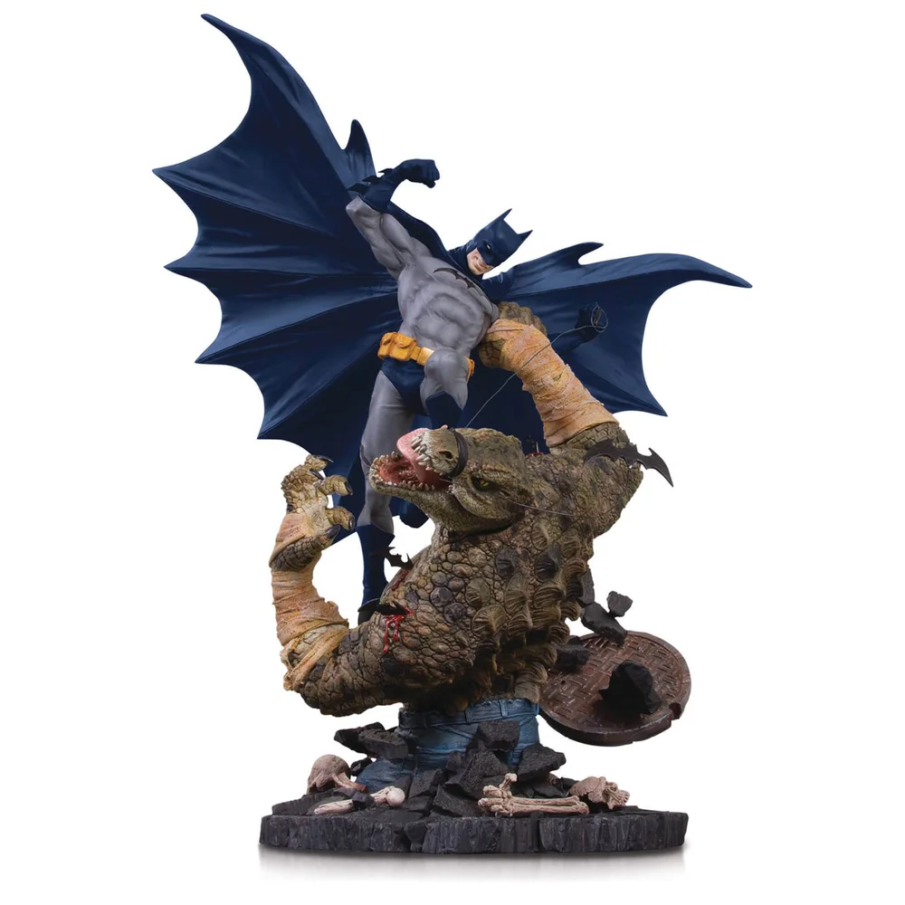 DC Collectibles DC Comics Batman Vs Killer Croc Mini Battle Statue Afbeelding 1