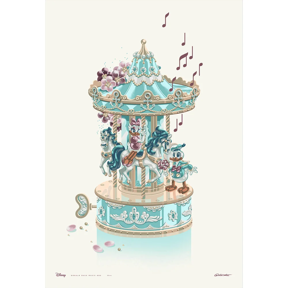 Disney's Donald Duck Music Box by George Caltsoudas Limited Edition Giclee Print Afbeelding 1