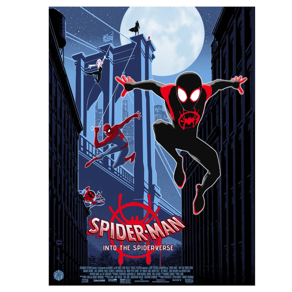 Marvel Into The Spider-Verse Litho Print door Brian Miller Afbeelding 1