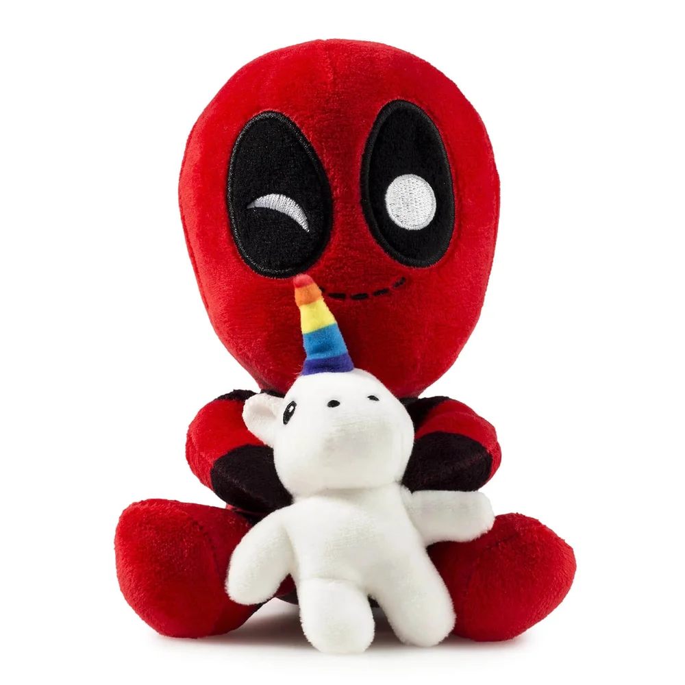 Kidrobot Marvel Comics Phunny Plush - Deadpool with Unicorn Afbeelding 1