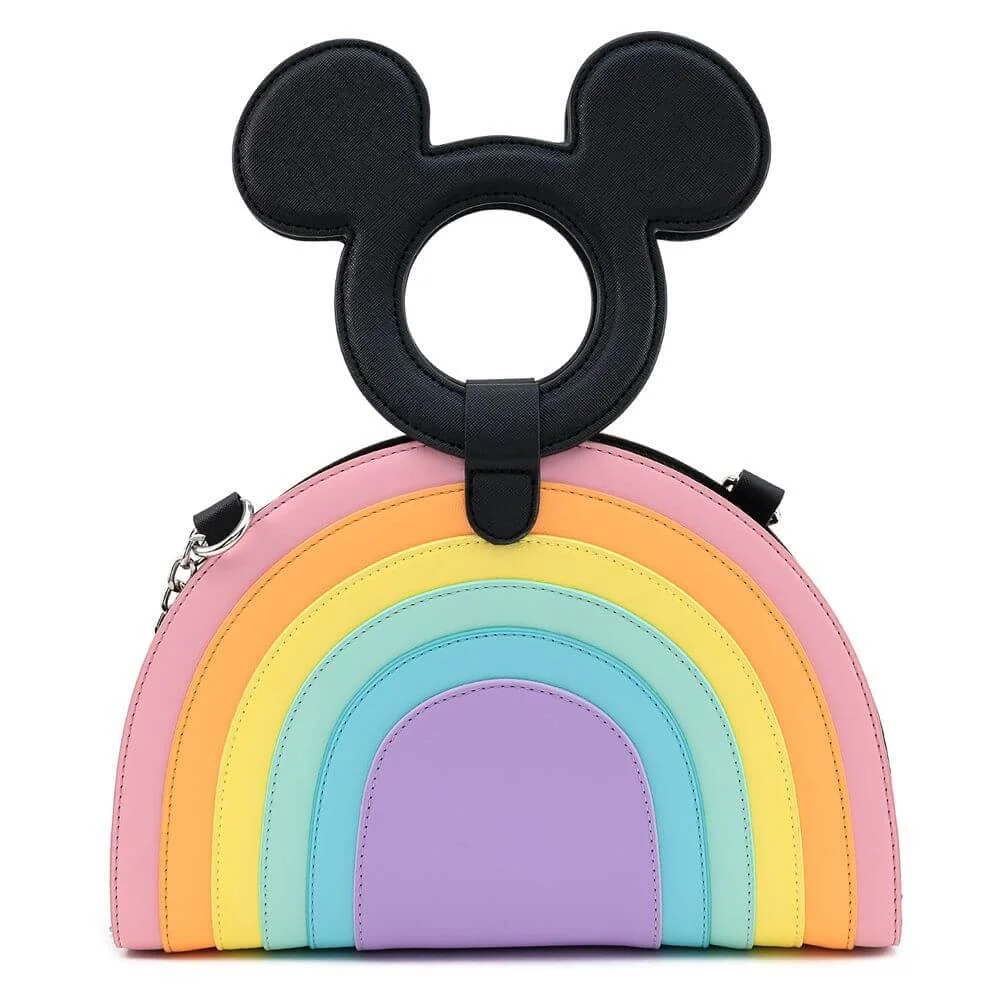 Loungefly Disney Mickey Mouse Pastel Regenboog handvat Cross Body Bag Afbeelding 1