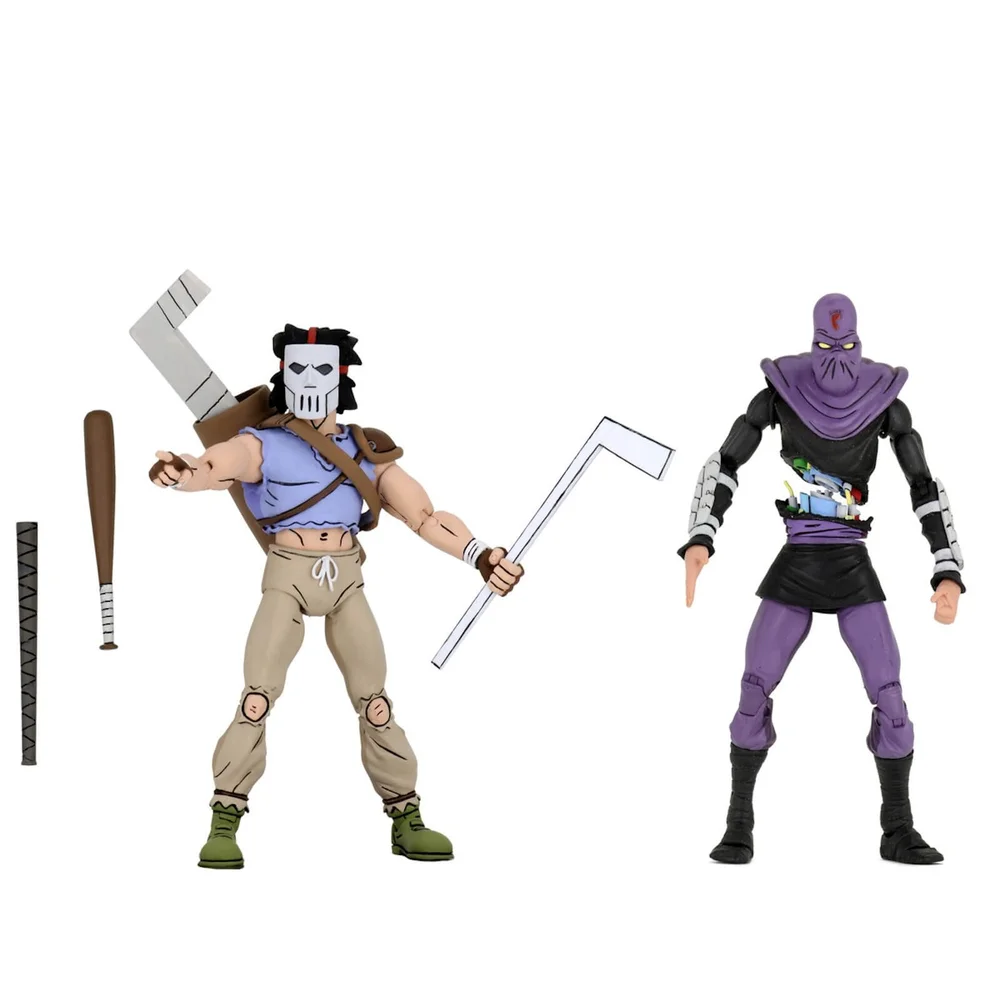NECA Teenage Mutant Ninja Turtles Cartoon Series Casey Jones and Foot Soldier 2 Pack Afbeelding 1