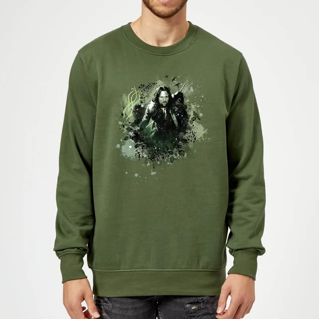 The Lord Of The Rings Aragorn Colour Splash Sweatshirt - Forest Green
