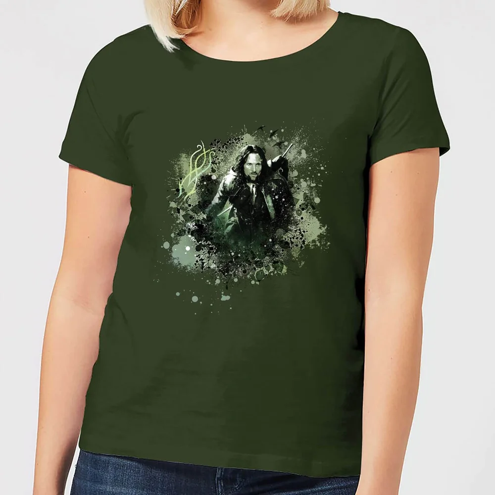 The Lord Of The Rings Aragorn Colour Splash Women's T-Shirt - Forest Green - XS Afbeelding 1