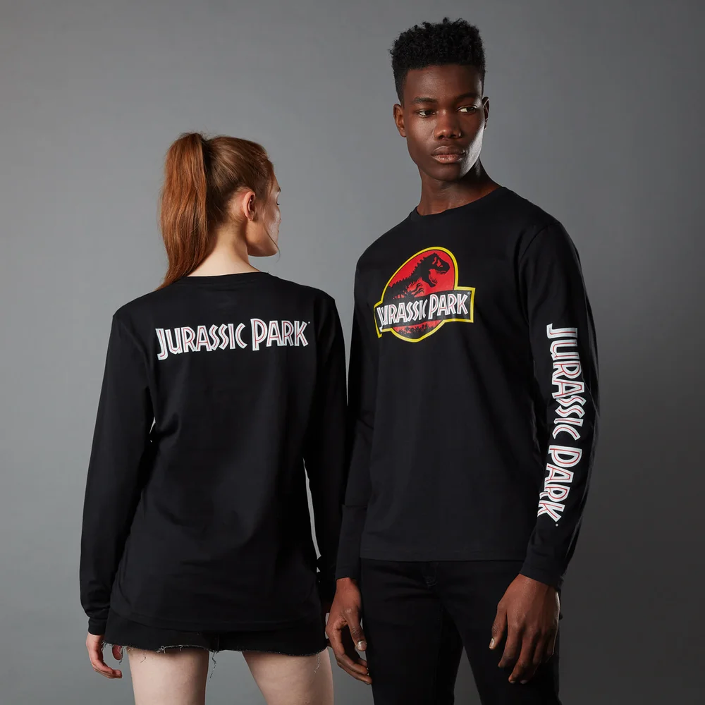 Jurassic Park Primal Classic Logo Unisex Long Sleeved T-Shirt - Zwart - S Afbeelding 1