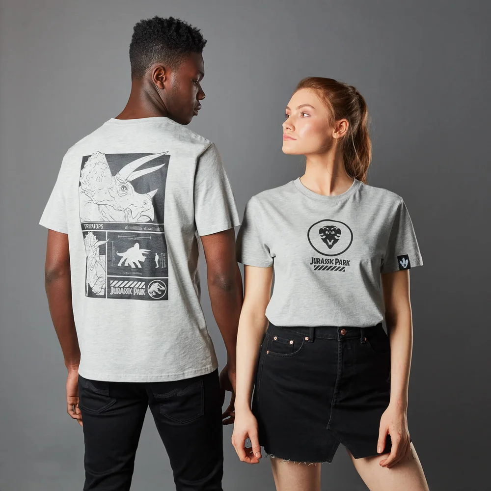 Jurassic Park Primal Triceratops Unisex T-Shirt - Grijs - S Afbeelding 1