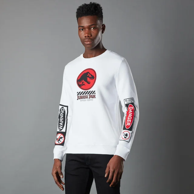 Jurassic Park Primal Warning Unisex Sweatshirt - Wit