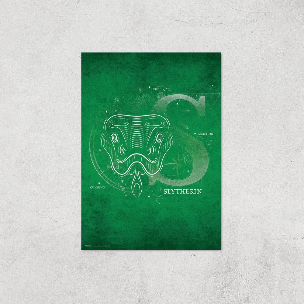 Harry Potter Slytherin Giclee Art Print - A4 - Print Only Afbeelding 1