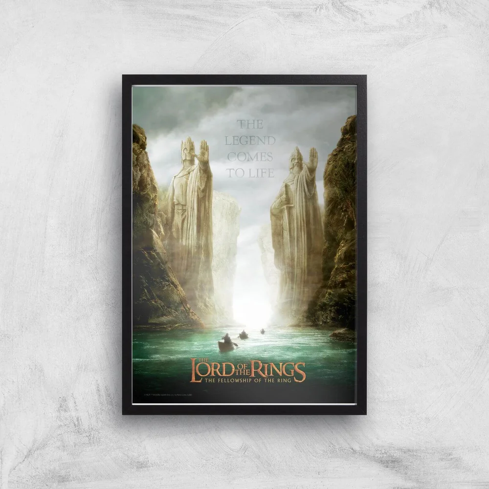 Lord Of The Rings: The Fellowship Of The Ring Giclee Art Print - A3 - Black Frame Afbeelding 1