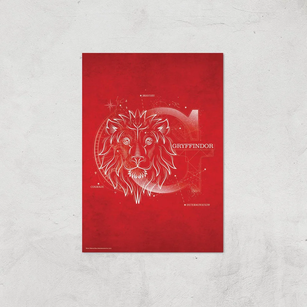 Harry Potter Gryffindor Giclee Art Print - A4 - Print Only Afbeelding 1