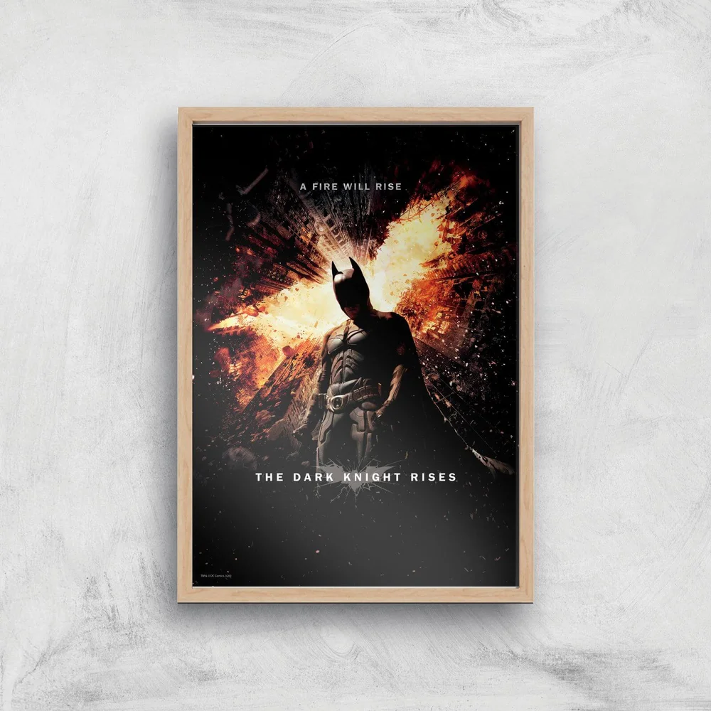 The Dark Knight Rises Giclee Art Print - A4 - Wooden Frame Afbeelding 1