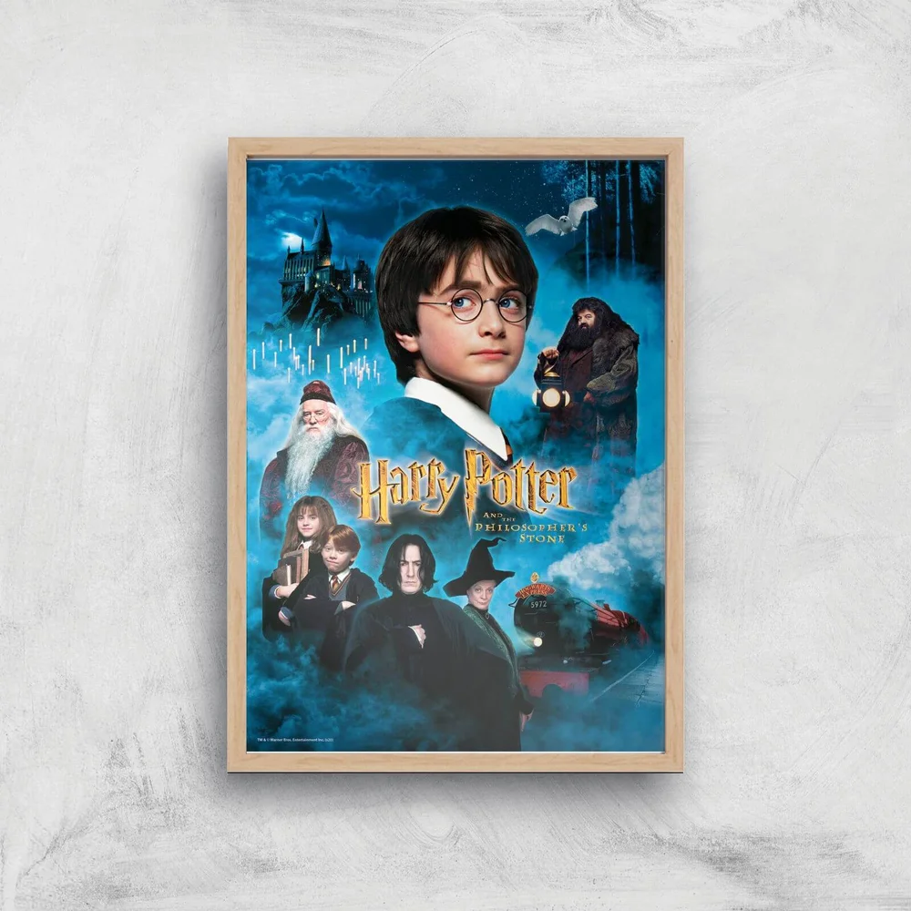 Harry Potter and the Philosopher's Stone Giclee Art Print - A3 - Wooden Frame Afbeelding 1