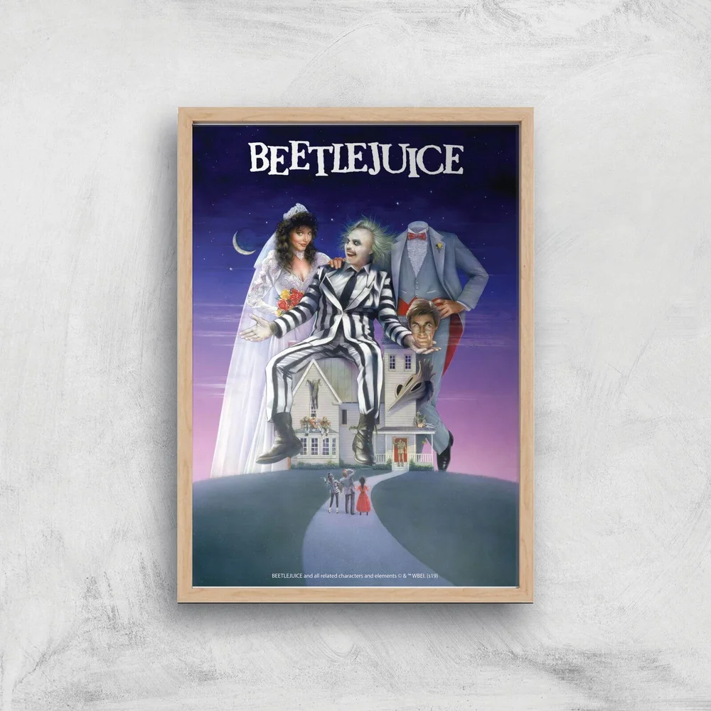 Beetlejuice Giclee Art Print - A4 - Wooden Frame Afbeelding 1