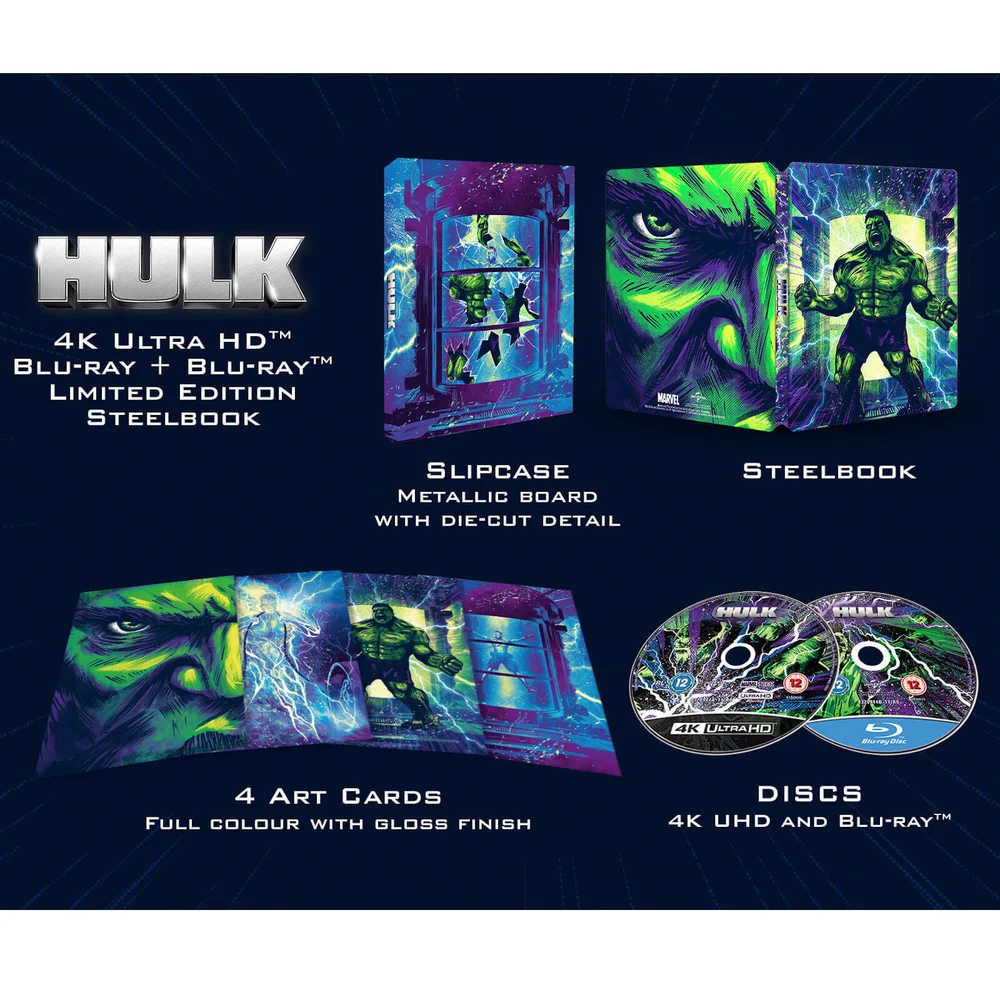 Hulk (2003) - Zavvi Exclusief 4K Ultra HD Steelbook (Inclusief 2D Blu-ray) Afbeelding 1