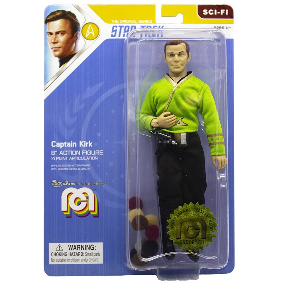 Mego Star Trek - Capt. Kirk - Green Shirt & Tribbles 8 Inch Action Figure Afbeelding 1