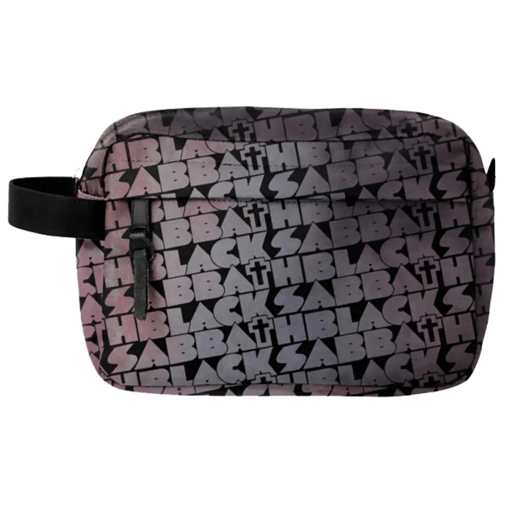 Rocksax Black Sabbath Distress Cross Wash Bag Afbeelding 1