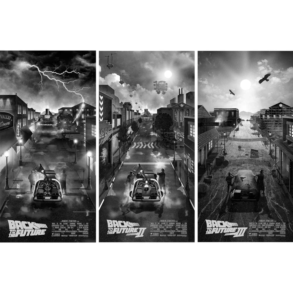 Back To The Future Screenprint Art Set by Ben Harman Afbeelding 1
