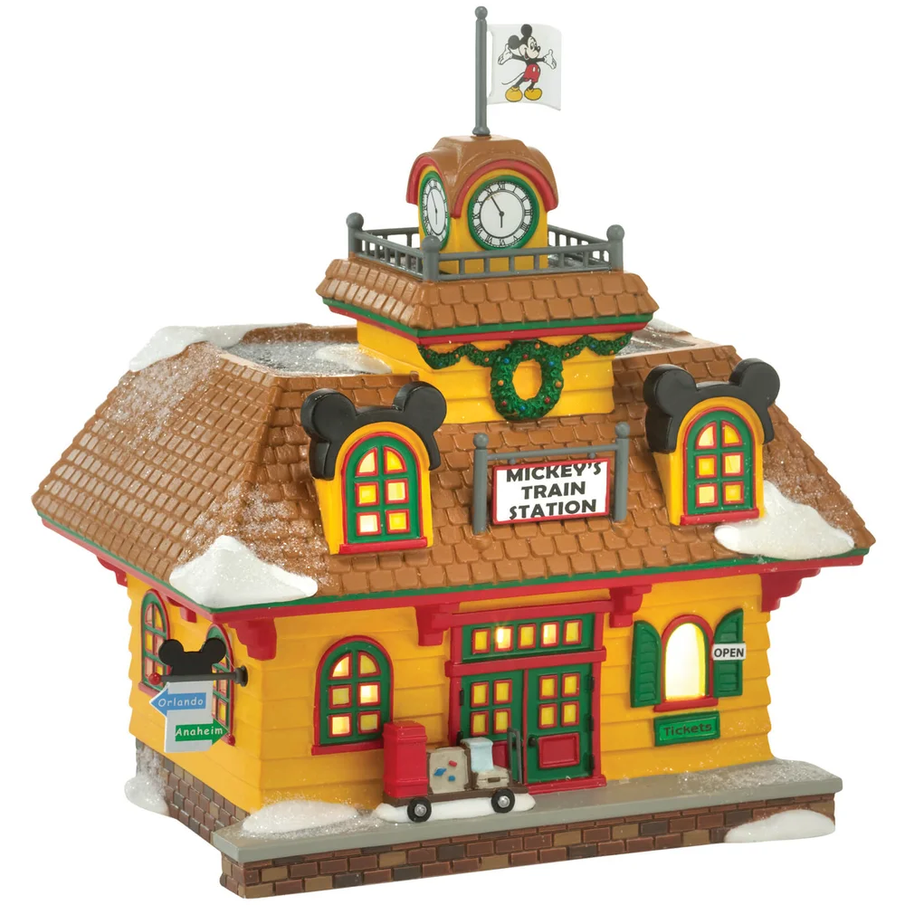 Disney Village Mickey's Holiday Train Station - UK Adaptor 18.5cm Afbeelding 1