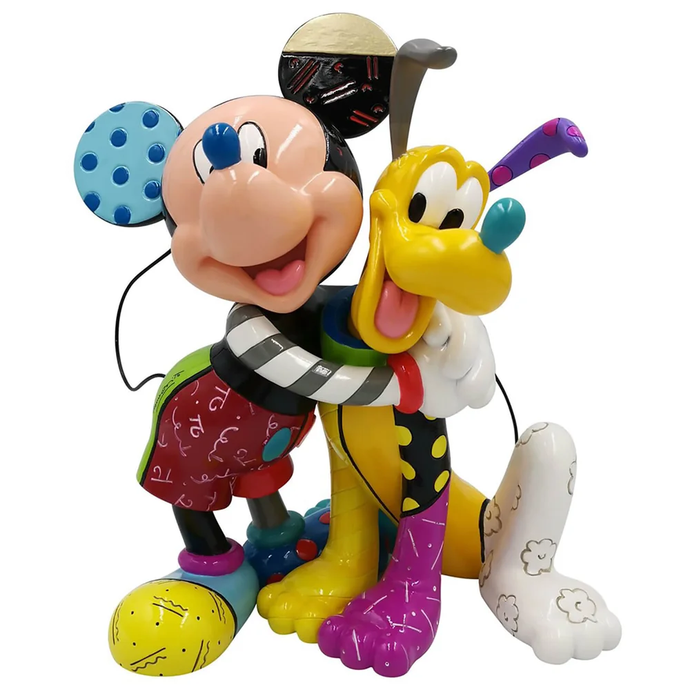 Disney by Romero Britto Mickey Mouse with Pluto Figurine 20cm Afbeelding 1