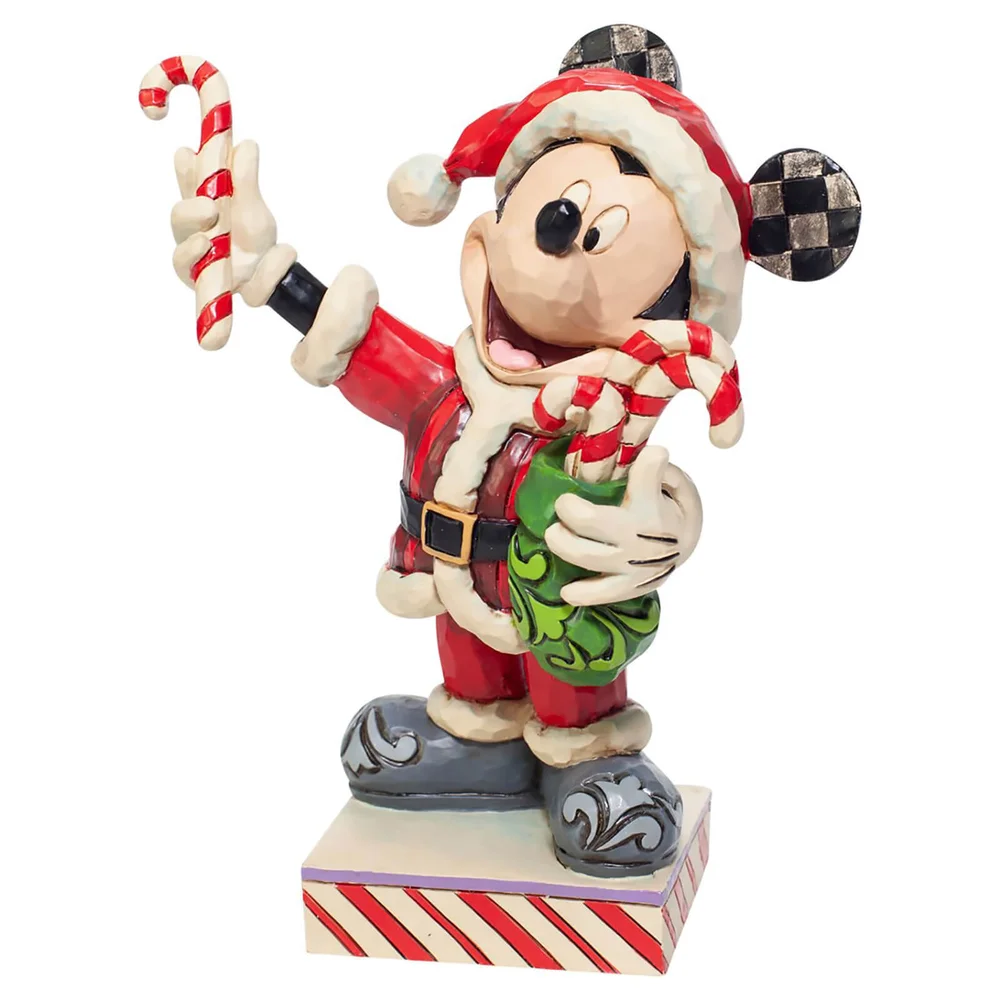 Disney Tradities Mickey Mouse met Candy Canes Beeldje 15 cm Afbeelding 1