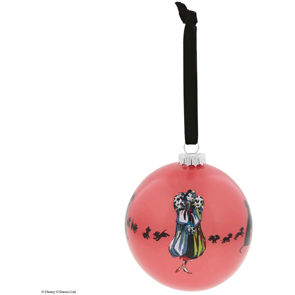 Betoverende Disney collectie Een stijlvolle duivel (Cruella De Vil kerstbal) 10 cm Afbeelding 1