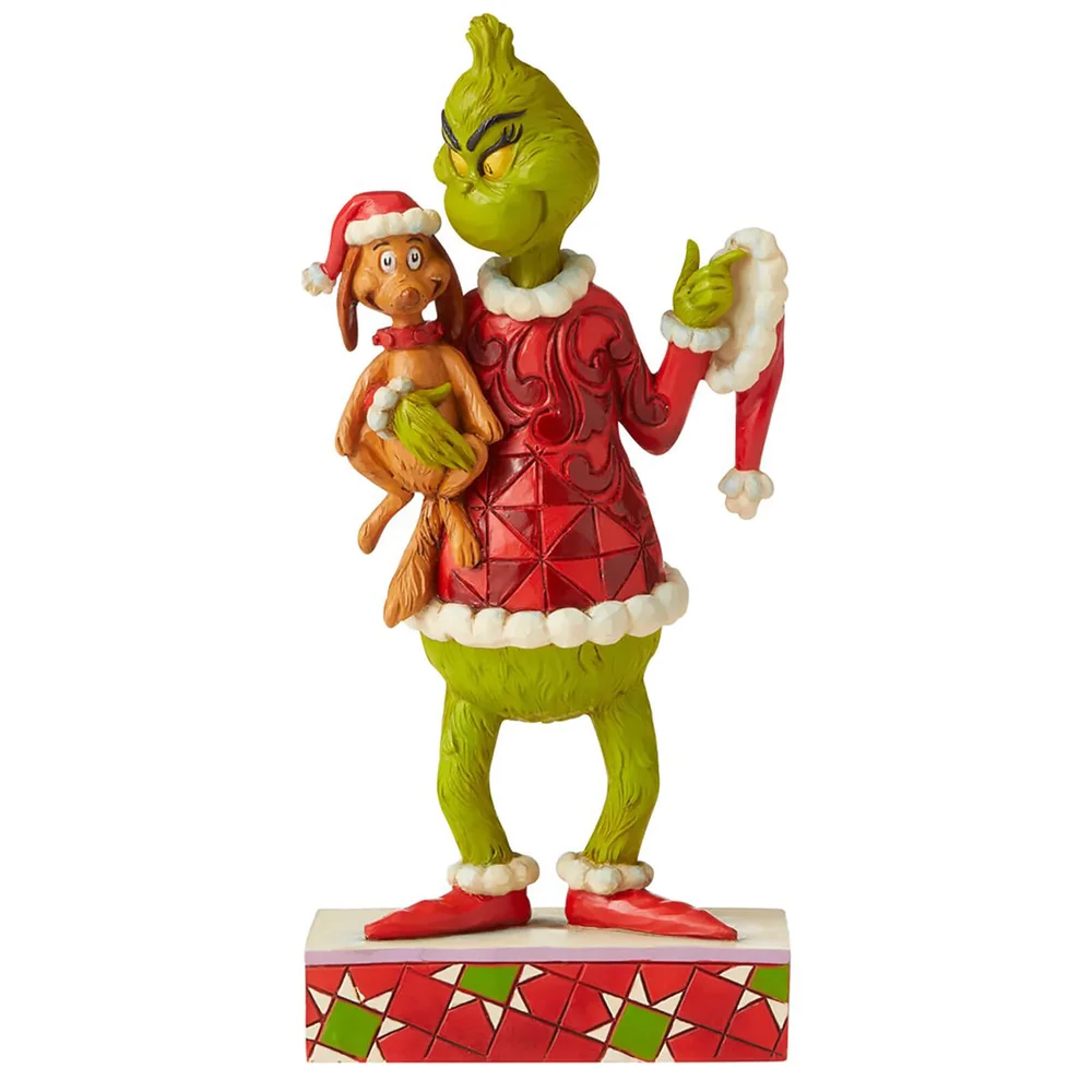 The Grinch by Jim Shore Grinch with Max Under His Arm Figurine 19.5cm Afbeelding 1