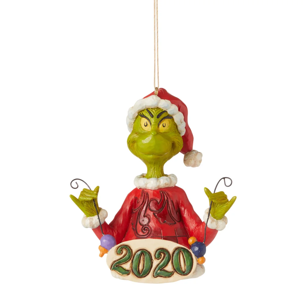 The Grinch by Jim Shore Grinch Holding String of Ornaments (Hanging Ornament) 11.5cm Afbeelding 1