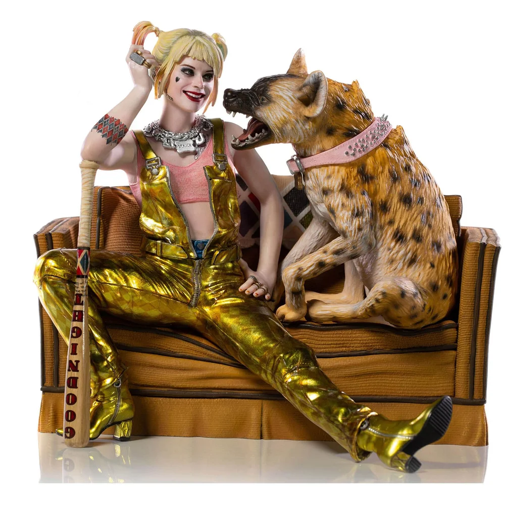 Iron Studios Birds of Prey Deluxe Art Scale Beeldje 1/10 Harley Quinn & Bruce 13 cm Afbeelding 1