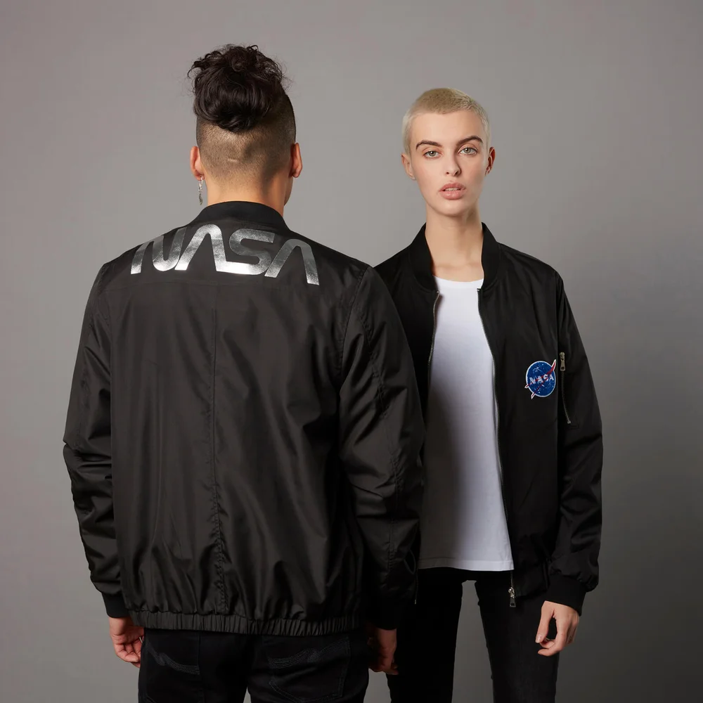 NASA Badged Bomber Jacket - Black - S Afbeelding 1