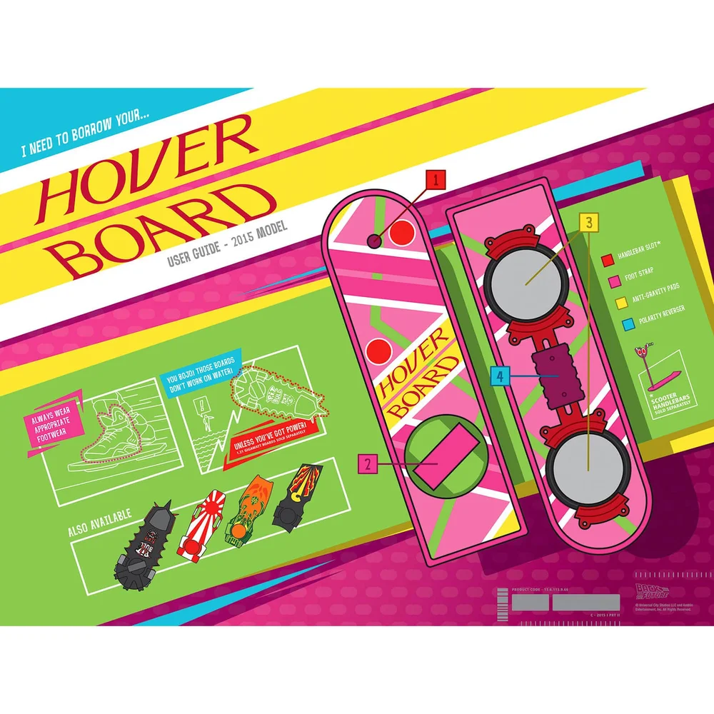 Back To The Future Deel II Infografische Lithografie door Florey Afbeelding 1